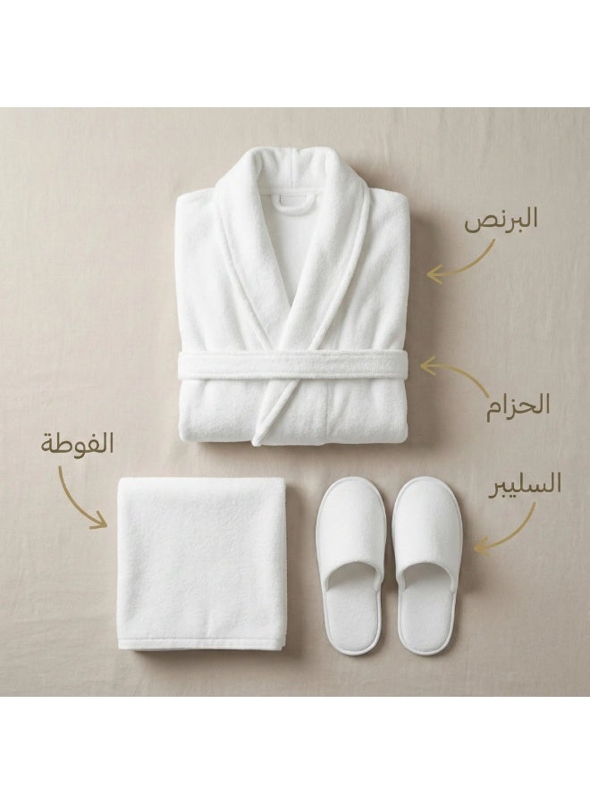 8-Piece Cotton 100 % Bathrobe Set for 8  - Ultra Soft & Absorbent - Elegant Wedding Gift Box - Image 4